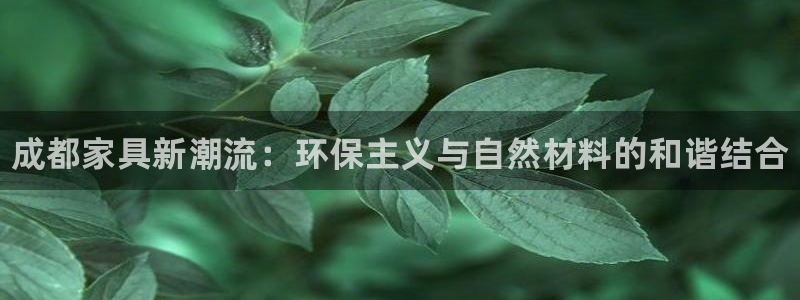 杏耀登陆网站：成都家具新潮流：环保主义与自然材料的和谐结合